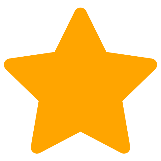 Solid orange five-pointed star icon on a transparent background.